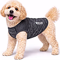 Pet Life Active Aero-Pawlse Heathered Black Quick-Dry Dog Tank Top T-Shirt