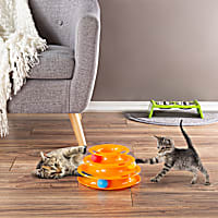 PETMAKER Interactive 3 Level Tiered Round Track with Rolling Balls for Cats