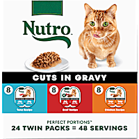 Nutro Perfect Portions Grain Free Natural Cuts In Gravy Recipes Variety Pack Adult Wet Cat Food
