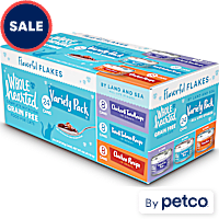 WholeHearted Grain Free By Land and Sea Flaked Wet Cat Food Variety Pack for All Life Stages