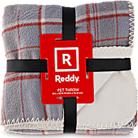 Reddy Grey Plaid & Faux-Shearling Pet Throw