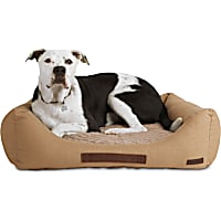 Reddy Tan Canvas Cozy & Cool-Touch Dog Bed