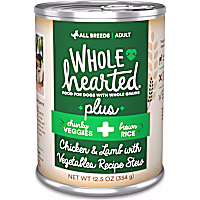 WholeHearted Plus Lamb, Vegetables & Brown Rice Recipe Stew with Whole Grains Wet Dog Food