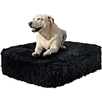 Bessie and Barnie Black Bear Luxury Extra Plush Faux Fur Rectangle Dog Bed