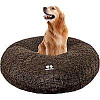 Bessie and Barnie Signature Serenity Brown Luxury Extra Plush Faux Fur Bagel Dog Bed