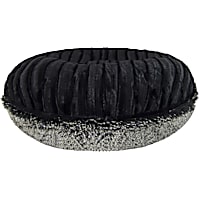 Bessie and Barnie Signature Midnight Frost/Black Puma Luxury Extra Plush Faux Fur Bagel Dog Bed