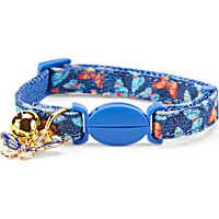 YOULY The Happy-Go-Lucky Blue Butterfly-Print Breakaway Cat Collar