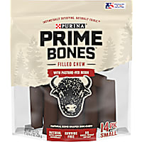 Purina Prime Bones Filled Chew With Pasture-Fed Bison Natural Bone-Shaped for Small Dogs