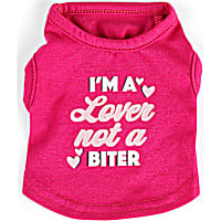 YOULY The Lover Pink I'm A Lover Not A Biter Graphic Small Animal T-Shirt