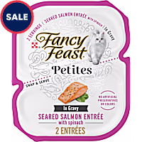 Purina Fancy Feast Petites Seared Salmon With Spinach Entree Gourmet Gravy Wet Cat Food