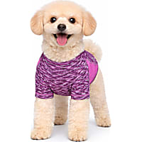 Pet Life Purple Active 'Warf Speed' Heathered Ultra-Stretch Sporty Performance Dog T-Shirt