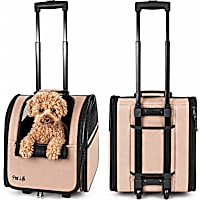 Pet Life Beige Wheeled Travel Pet Carrier
