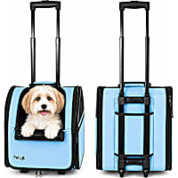 Pet Life Blue Wheeled Travel Pet Carrier