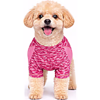 Pet Life Pink Active 'Warf Speed' Heathered Ultra-Stretch Sporty Performance Dog T-Shirt
