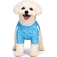 Pet Life Blue Active 'Warf Speed' Heathered Ultra-Stretch Sporty Performance Dog T-Shirt