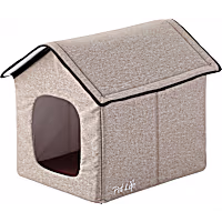 Pet Life Beige "Hush Puppy" Electronic Heating and Cooling Smart Collapsible House
