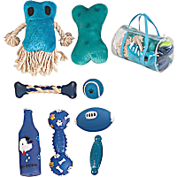 Pet Life Blue Duffle Bag Dog Toy Set