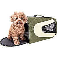 Pet Life Green Airline Approved Folding Zippered Sporty Mesh Pet Carrier