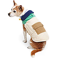 YOULY Green/Tan Dog Puffer Jacket