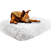 Bessie and Barnie Snow White Ultra Plush Faux Fur Luxury Shag Durable Sicilian Rectangle Pet Bed