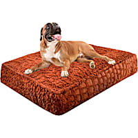 Bessie and Barnie Serenity Rust Ultra Plush Faux Fur Luxury Shag Durable Sicilian Rectangle Pet Bed