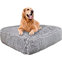 Bessie and Barnie Siberian Grey Ultra Plush Faux Fur Luxury Shag Durable Sicilian Rectangle Pet Bed