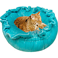 Bessie and Barnie Ultra Plush Aquamarine/Arctic Seal Deluxe Shag Pet Lily Pod Bed