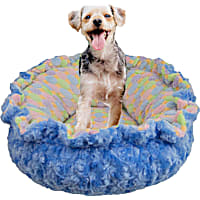 Bessie and Barnie Ultra Plush Blue Sky/Ice Cream Deluxe Shag Pet Lily Pod Bed