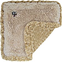 Bessie and Barnie Blondie/Camel Rose Ultra Plush Faux Fur Pet Super Soft Reversible Blanket