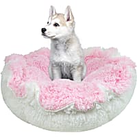 Bessie and Barnie Ultra Plush Bubble Gum/Snow White Deluxe Pet Cuddle Pod Bed