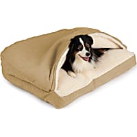 Snoozer Khaki Rectangle Poly Cotton Cozy Cave for Dogs