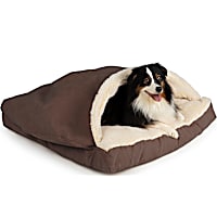 Snoozer Brown Square Luxury Micro Suede Cozy Cave for Dogs