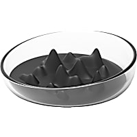 Pet Life Black 'Cirlicue' Mountain Shaped Modern Slow Feeding Pet Bowl