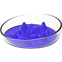 Pet Life Blue 'Cirlicue' Mountain Shaped Modern Slow Feeding Pet Bowl