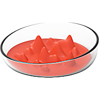 Pet Life Orange 'Cirlicue' Mountain Shaped Modern Slow Feeding Pet Bowl