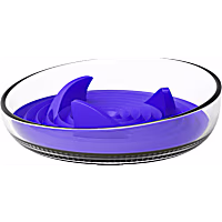 Pet Life Blue 'Cirlicue' Shark Fin Shaped Modern Slow Feeding Pet Bowl