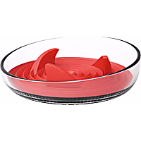 Pet Life Orange 'Cirlicue' Shark Fin Shaped Modern Slow Feeding Pet Bowl