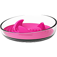 Pet Life Pink 'Cirlicue' Shark Fin Shaped Modern Slow Feeding Pet Bowl