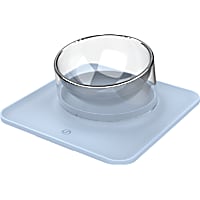 Pet Life Blue 'Surface' Anti-Skid and Anti-Spill Curved and Clear Removable Pet Bowl