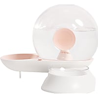 Pet Life Pink 'Auto-Myst' Snail Shaped 2-in-1 Automated Gravity Pet Filtered Water Dispenser and Food Bowl for Dogs