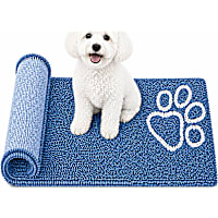 Pet Life Blue 'Fuzzy' Quick-Drying Anti-Skid and Machine Washable Dog Mat