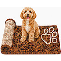 Pet Life Light Brown 'Fuzzy' Quick-Drying Anti-Skid and Machine Washable Dog Mat