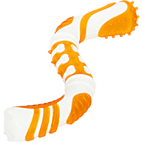 Pet Life Orange 'Denta-Twist' TPR Durable Dental Chew Dog Toy