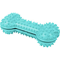Pet Life Blue 'Denta-Bone' TPR Treat Dispensing and Dental Cleaning Durable Dog Toy