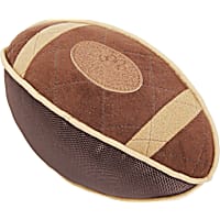 Pet Life Brown 'Pugskin' Durable Oxford Nylon and Mesh Plush Squeaky Football Dog Toy