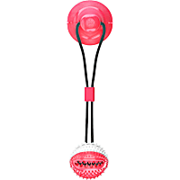 Pet Life Red 'Grip N' Play' Treat Dispensing Ball Shaped Suction Cup Dog Toy