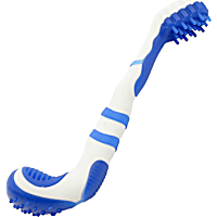 Pet Life Blue 'Denta-Brush' TPR Durable Tooth Brush and Dog Toy