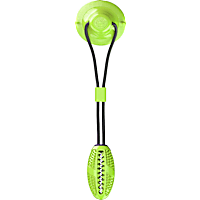 Pet Life Green 'Grip N' Play' Treat Dispensing Football Shaped Suction Cup Dog Toy