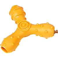 Pet Life Orange'Tri-Chew' Treat Dispensing and Chewing Interactive TPR Dog Toy