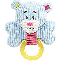 Pet Life Blue 'Paci-Plush' Plush Squeaking and Rubber Teething Newborn Puppy Dog Toy